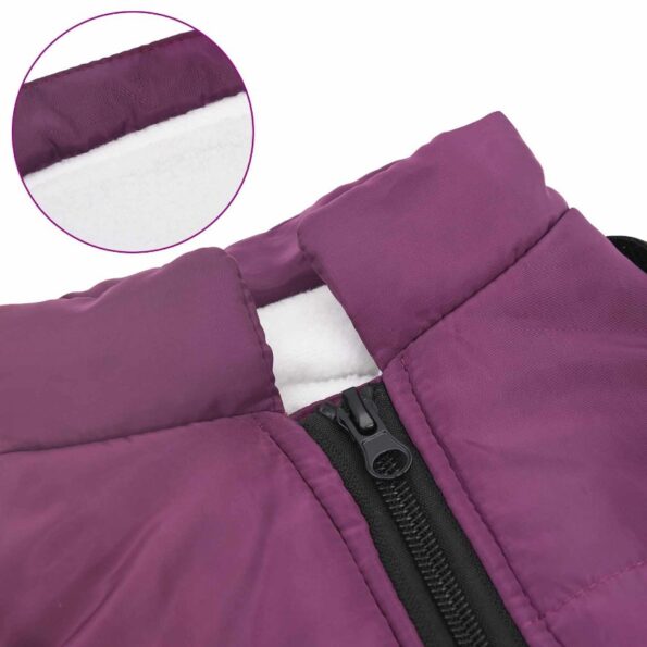 vidaXL Psí kabát Fialová L24 Flís a polyester – Obrázok 7