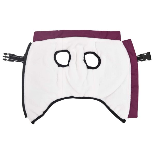 vidaXL Psí kabát s postrojom Fialová L Flís a polyester – Obrázok 3