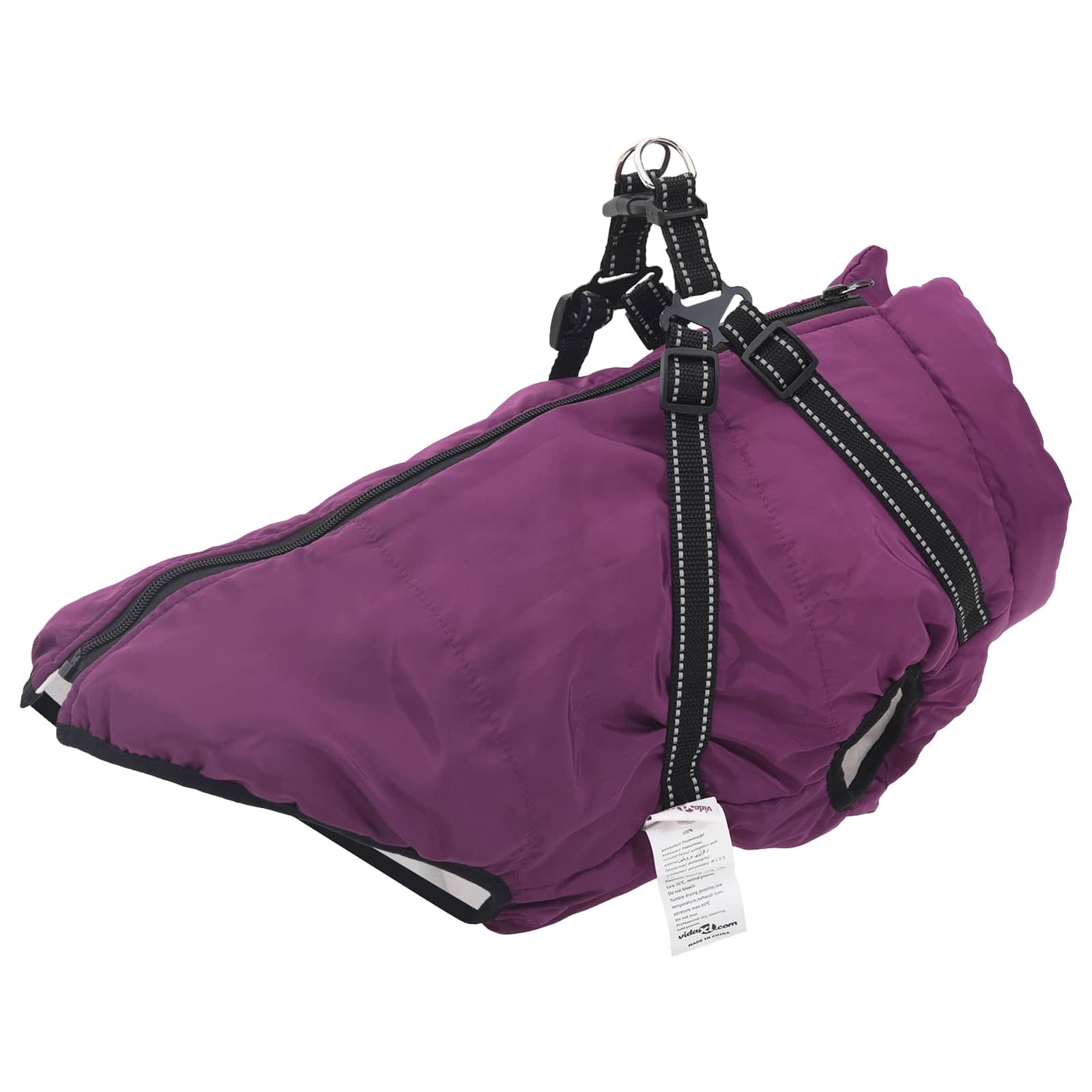 3422525_1.jpg vidaXL Psí kabát Fialová L44 Flís a polyester – Obrázok 1