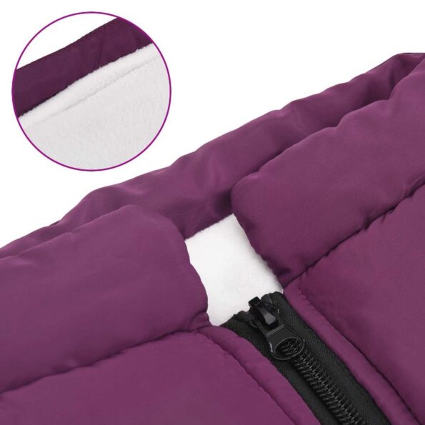 vidaXL Psí kabát Fialová L44 Flís a polyester – Obrázok 7