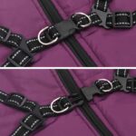 vidaXL Psí kabát s postrojom Fialová 4XL Flís a polyester – Obrázok 6