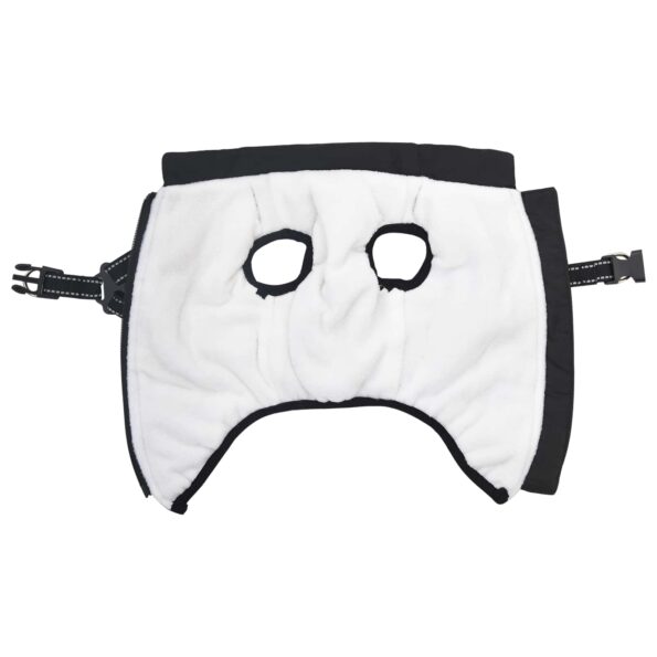 vidaXL Psí kabát s postrojom Čierna M Flís a polyester – Obrázok 3