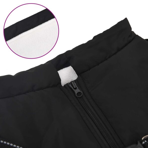 vidaXL Psí kabát Čierna L48 Flís a polyester – Obrázok 7