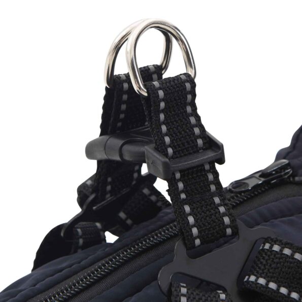 vidaXL Psí kabát s postrojom Námornícka modrá L Flís a polyester – Obrázok 8