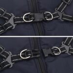 vidaXL Psí kabát s postrojom Námornícka modrá 4XL Flís a polyester – Obrázok 6