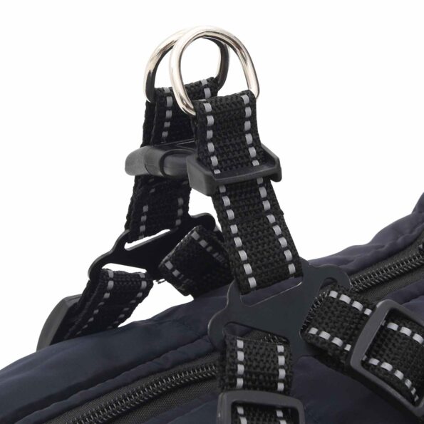 vidaXL Psí kabát s postrojom Námornícka modrá 4XL Flís a polyester – Obrázok 8