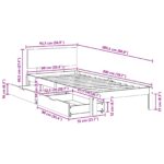 vidaXL Rám postele 3 pcs Včelí hnedý Masívne borovicové drevo – Obrázok 8