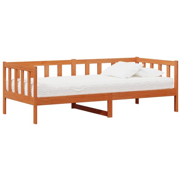 vidaXL Denná posteľ s matracmi Voskovo hnedá a biela 90 x 200 cm – Obrázok 2