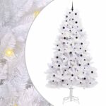 vidaXL Umelý Sklápací Vianočný Stromček Biela 300 cm PVC a oceľ – Obrázok 2