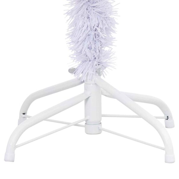 vidaXL Umelý vianočný stromček s 150 LED-i Biela 120 cm PVC a oceľ – Obrázok 12