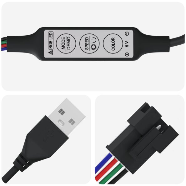 vidaXL LED pás 4 pcs Čierna a priehľadná 35 x 0,8 x 0,3 cm Meď a plast – Obrázok 4