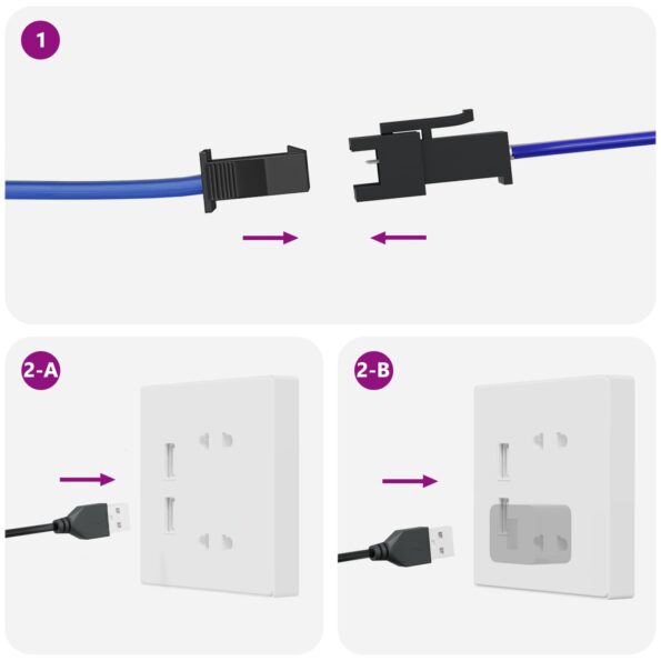 vidaXL LED pás 4 pcs Čierna a priehľadná 210 x 0,8 x 0,3 cm – Obrázok 6