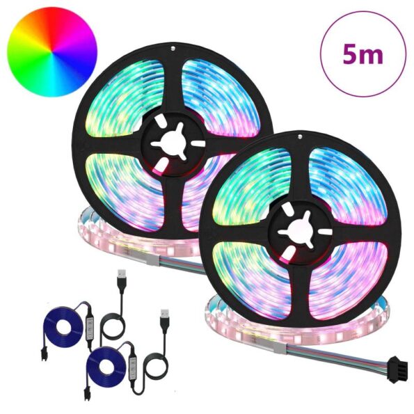 vidaXL LED pás 4 pcs Čierna a priehľadná 250 x 0,8 x 0,3 cm – Obrázok 2