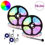 vidaXL LED pás 2 pcs Čierna a priehľadná 5100 mm Meď a plast – Obrázok 2
