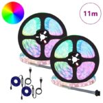 vidaXL LED pás 2 pcs Čierna a priehľadná 5500 mm Meď a plast – Obrázok 2