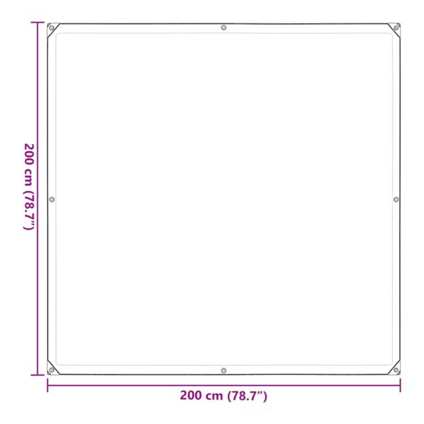 vidaXL Plachta s očkami Priehľadná 2 x 2 m Polyetylén – Obrázok 12