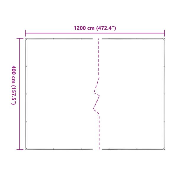 vidaXL Plachta s očkami Priehľadná 4 x 12 m Polyetylén – Obrázok 10