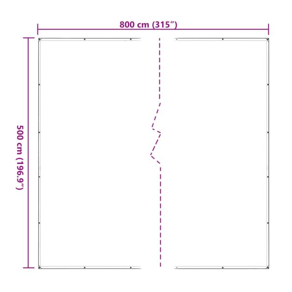 vidaXL Plachta s očkami Priehľadná 5 x 8 m Polyetylén – Obrázok 10