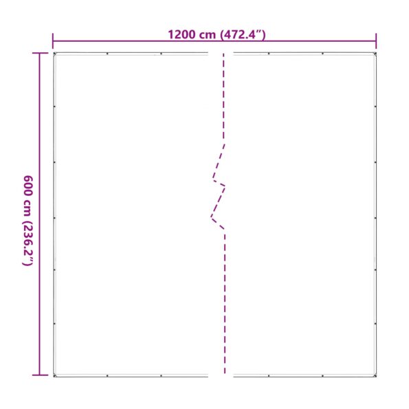 vidaXL Plachta s očkami Priehľadná 6 x 12 m Polyetylén – Obrázok 10