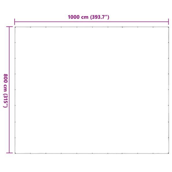 vidaXL Plachta s očkami Priehľadná 8 x 10 m Polyetylén – Obrázok 10