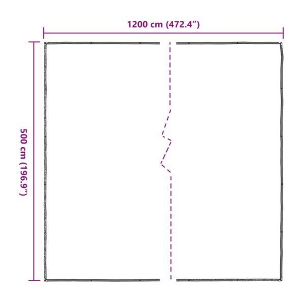 vidaXL Plachta s očkami Priehľadná 5 x 12 m Polyetylén – Obrázok 10