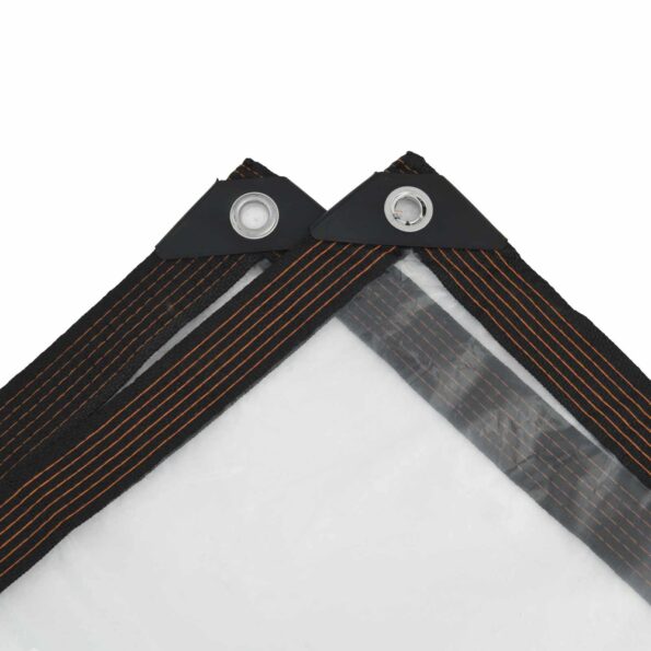 vidaXL Plachta s očkami Priehľadná 6 x 10 m Polyetylén – Obrázok 3