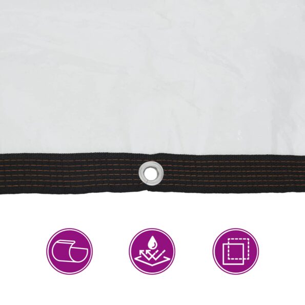 vidaXL Plachta s očkami Priehľadná 6 x 10 m Polyetylén – Obrázok 6