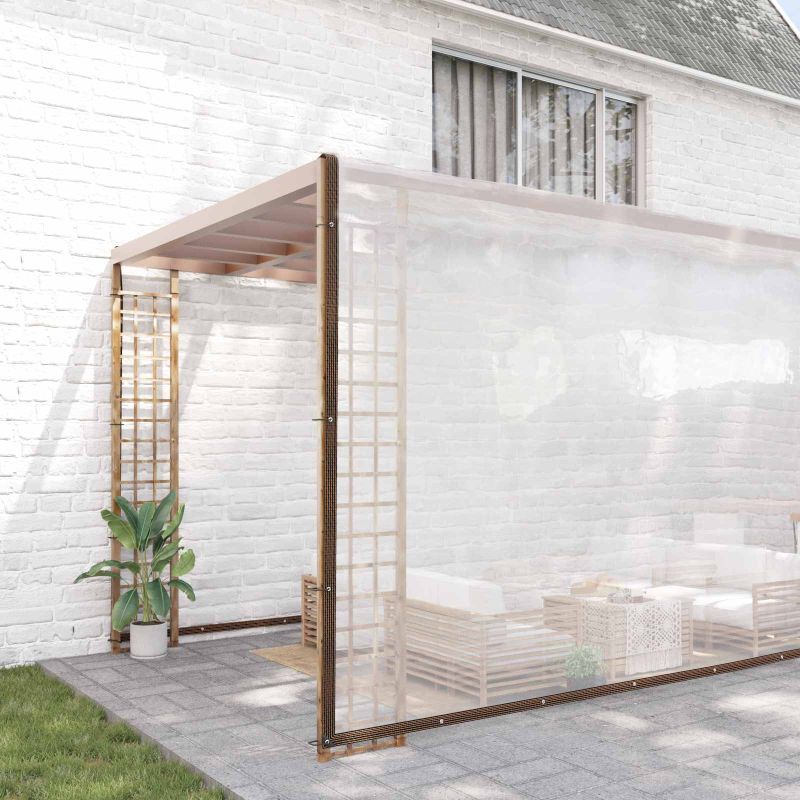 3429332_1.jpg vidaXL Plachta s očkami Priehľadná 10 x 10 m Polyetylén – Obrázok 1
