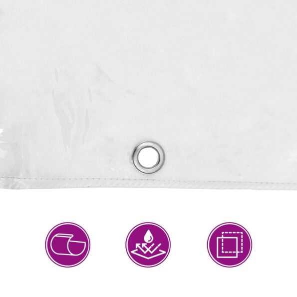 vidaXL Plachta s očkami Priehľadná 4 x 12 m Polyetylén – Obrázok 6