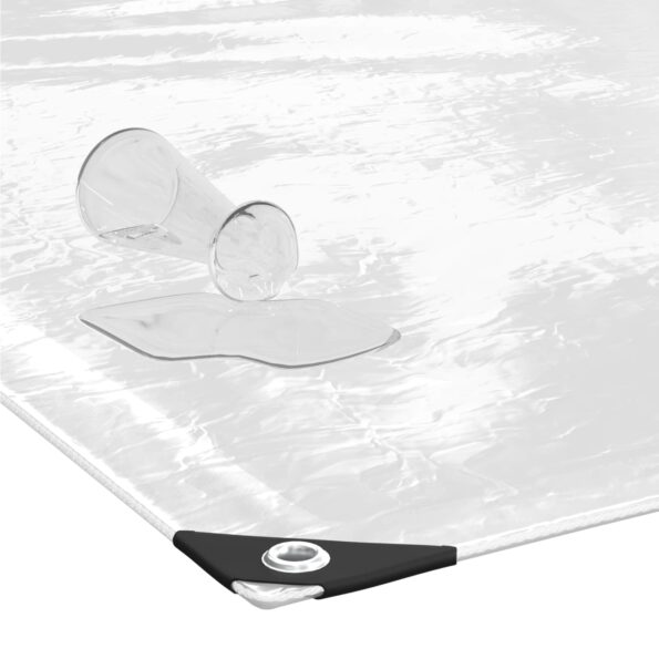 vidaXL Plachta s očkami Priehľadná 5 x 5 m Polyetylén – Obrázok 8