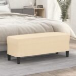 vidaXL Lavička krémová 100x35x41 cm látka