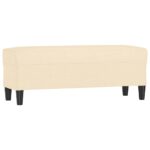 vidaXL Lavička krémová 100x35x41 cm látka – Obrázok 2