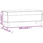 vidaXL Lavička krémová 100x35x41 cm látka – Obrázok 7