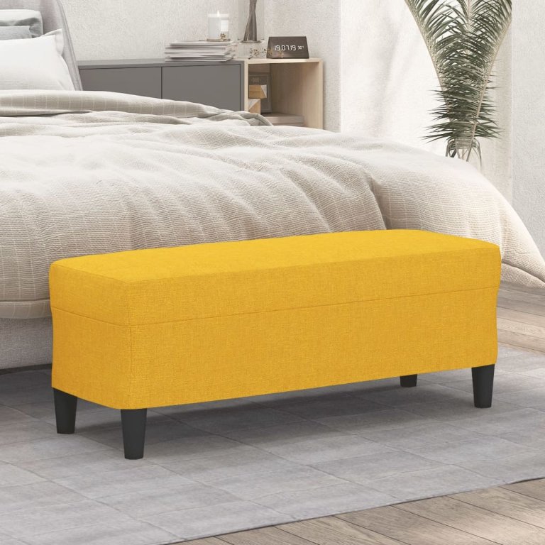 349412_1.jpg vidaXL Lavička bledožltá 100x35x41 cm látka – Obrázok 1