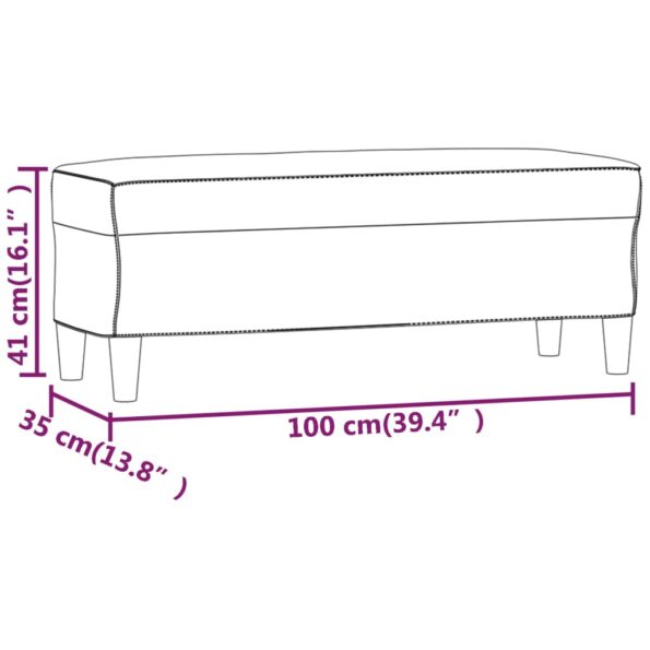 vidaXL Lavička bledožltá 100x35x41 cm látka – Obrázok 7