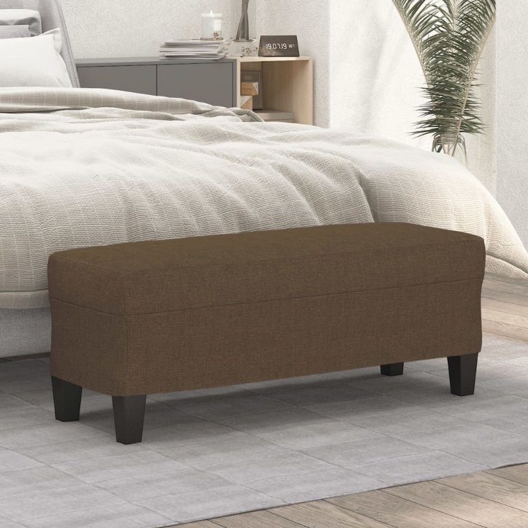 349454_1.jpg vidaXL Lavička hnedá 100x35x41 cm látka – Obrázok 1