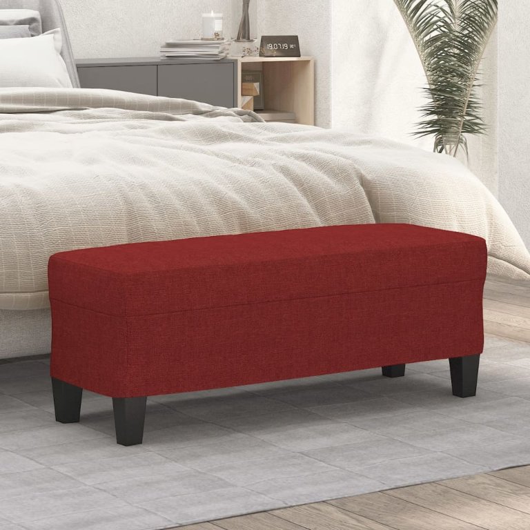 349457_1.jpg vidaXL Lavička vínovo-červená 100x35x41 cm látka – Obrázok 1