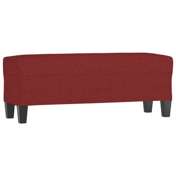 vidaXL Lavička vínovo-červená 100x35x41 cm látka – Obrázok 2