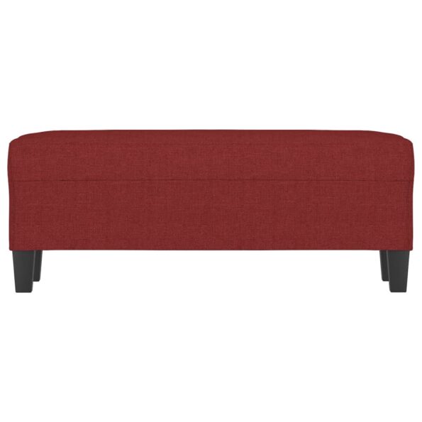 vidaXL Lavička vínovo-červená 100x35x41 cm látka – Obrázok 3