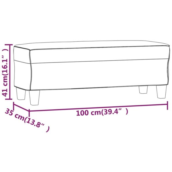 vidaXL Lavička vínovo-červená 100x35x41 cm látka – Obrázok 7