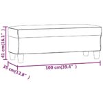 vidaXL Lavička sivohnedá 100x35x41 cm látka – Obrázok 7