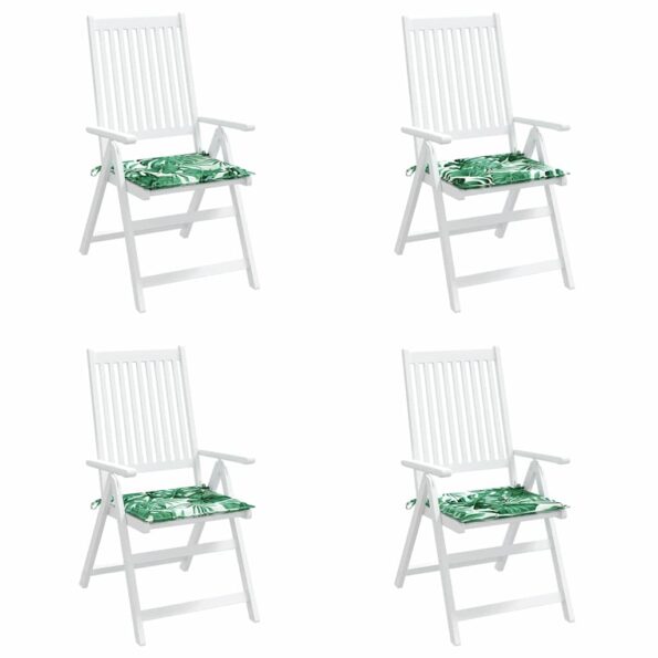 vidaXL Vankúše na stoličky 4 pcs Vzor listov 50 x 50 x 4 cm – Obrázok 2