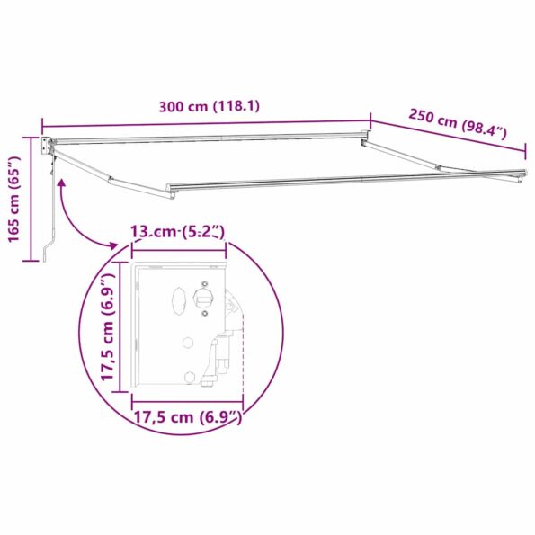 Markíza Antracit 3 x 2,5 m Kov – Obrázok 10