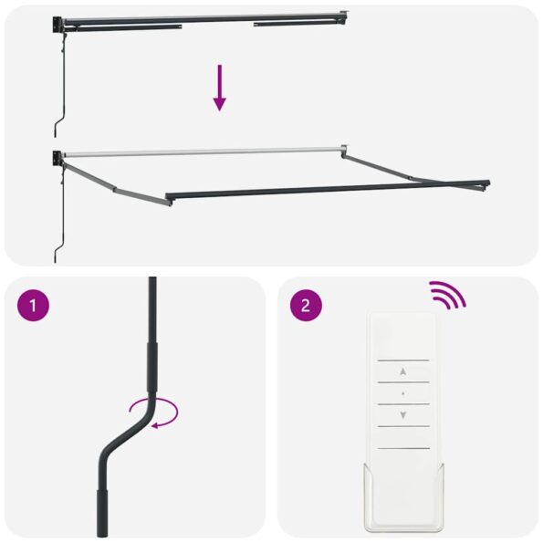 Markíza Antracit 3,5 x 2,5 m Kov – Obrázok 8