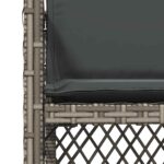 vidaXL Záhradné stoličky s vankúšmi 4 ks sivé polyratanové – Obrázok 9