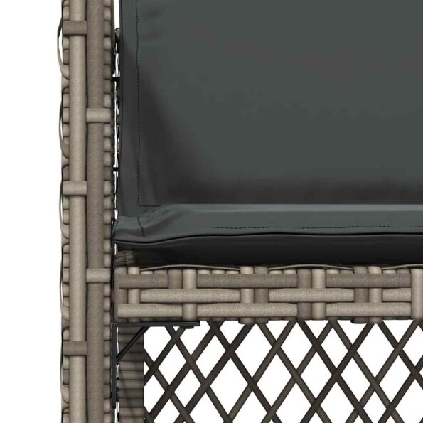 vidaXL Záhradné stoličky s vankúšmi 4 ks sivé polyratanové – Obrázok 9