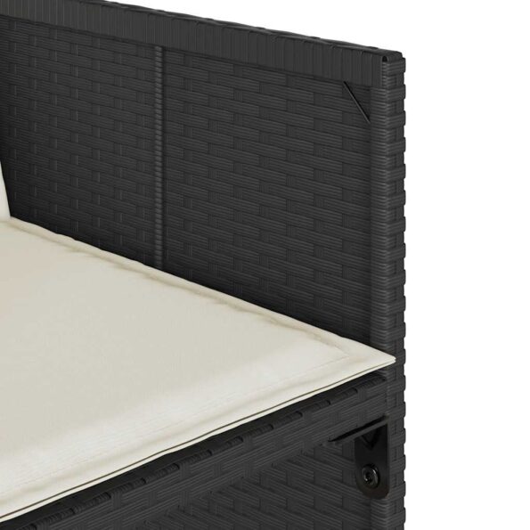 vidaXL Záhradné stoličky so sedákmi 4 ks čierne polyratanové – Obrázok 10