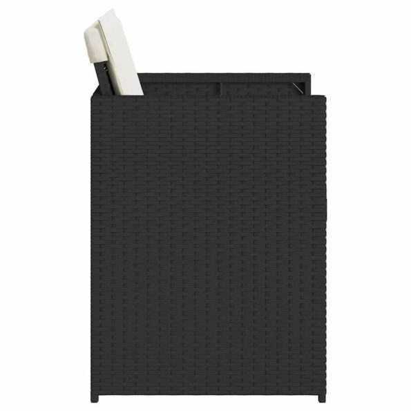 vidaXL Záhradné stoličky so sedákmi 4 ks čierne polyratanové – Obrázok 6