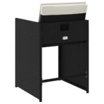 vidaXL Záhradné stoličky so sedákmi 4 ks čierne polyratanové – Obrázok 7