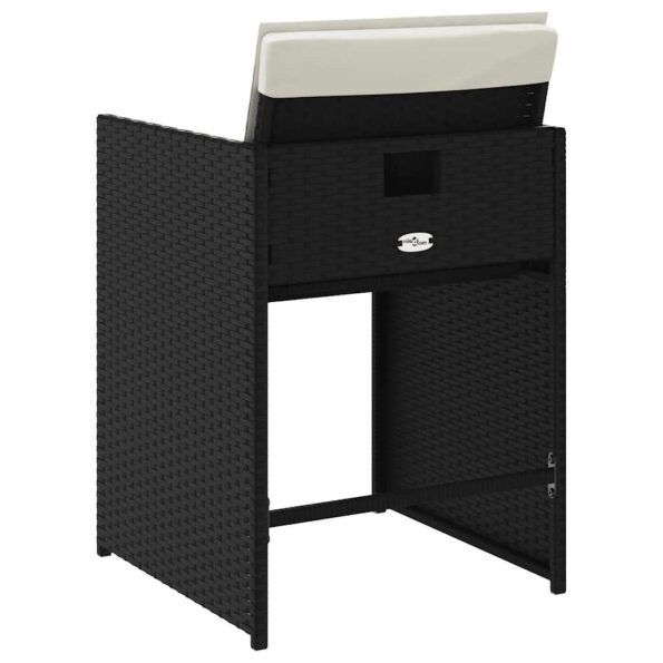 vidaXL Záhradné stoličky so sedákmi 4 ks čierne polyratanové – Obrázok 7